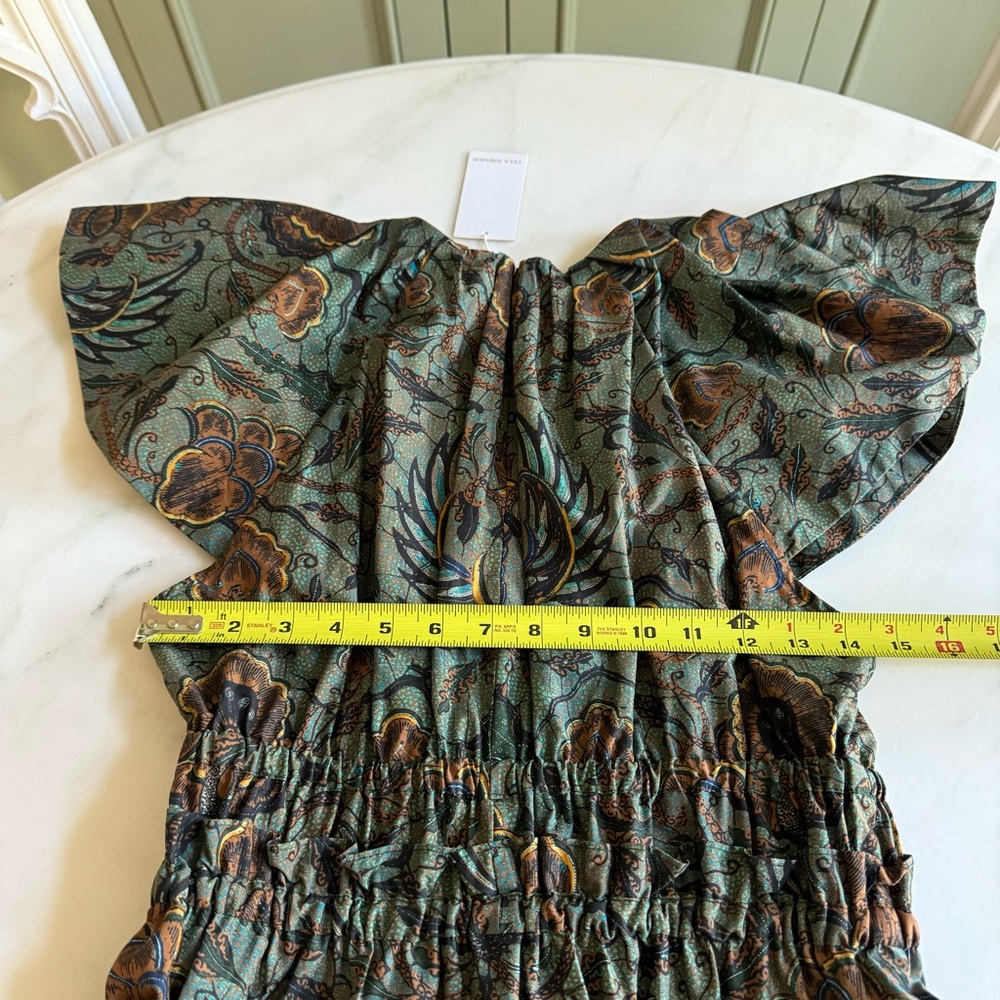 Ulla Johnson Delmara Pleated Batik Poplin Midi Dress Sz 2 - Picture 9 of 11